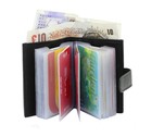 New Mens Womens Genuine Leather Small Credit Debit Card Holder Wallet Black 601