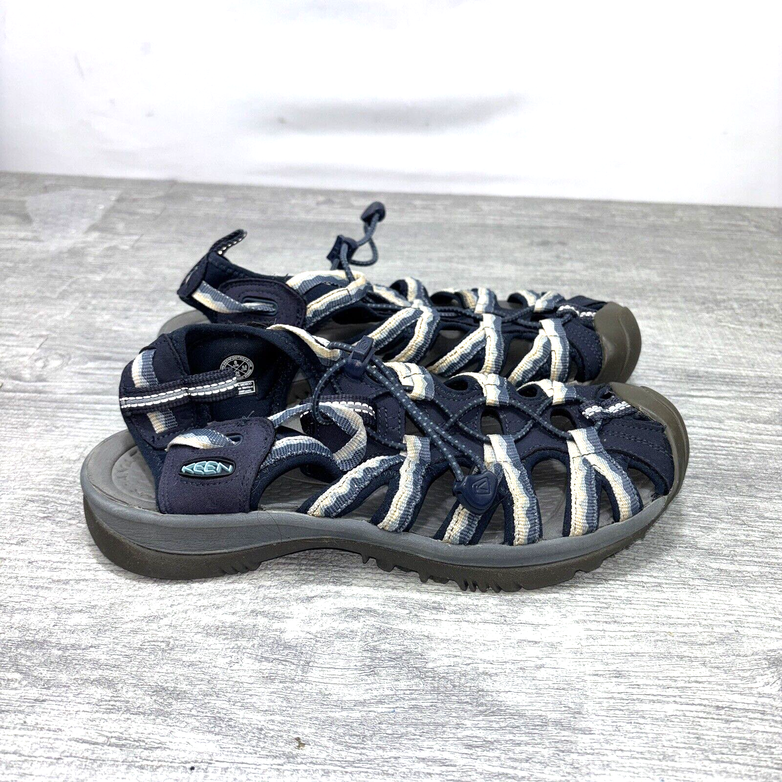 Sandali donna acqua KEEN Whisper taglia 8 blu navy punta chiusa cinturino