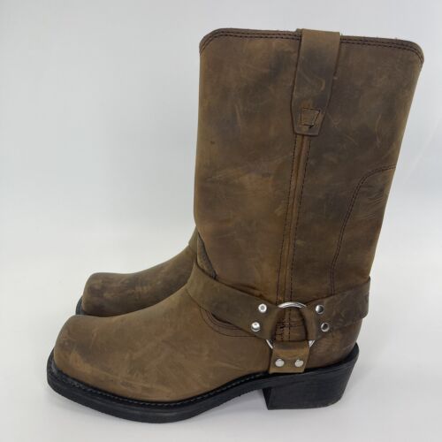 Durango Men's Brown Harness Boots Leather Western 11" - DB594 Sz 8 EE - Afbeelding 1 van 12