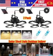 2 Pcs Solar Pendant Light Outdoor Indoor Solar Powered Motion Sensor Shed Light