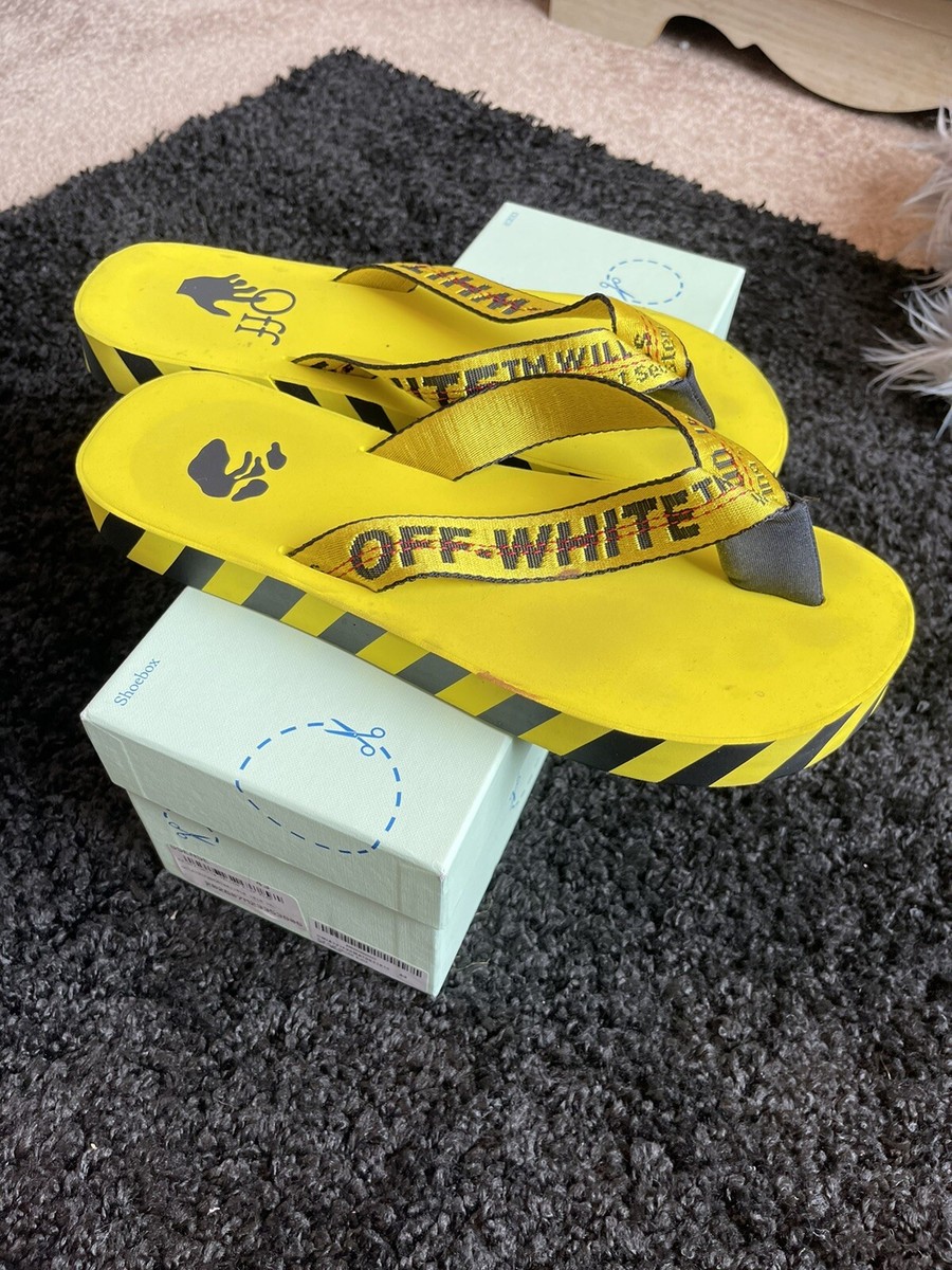 【OFF-WHITE】FLIP FLOP / YELLOW NO COLOR Off-White-Logo-Typographic-