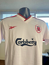 Rare Authentic Reebok Liverpool 1998 White Away Vintage Soccer Jersey Size S