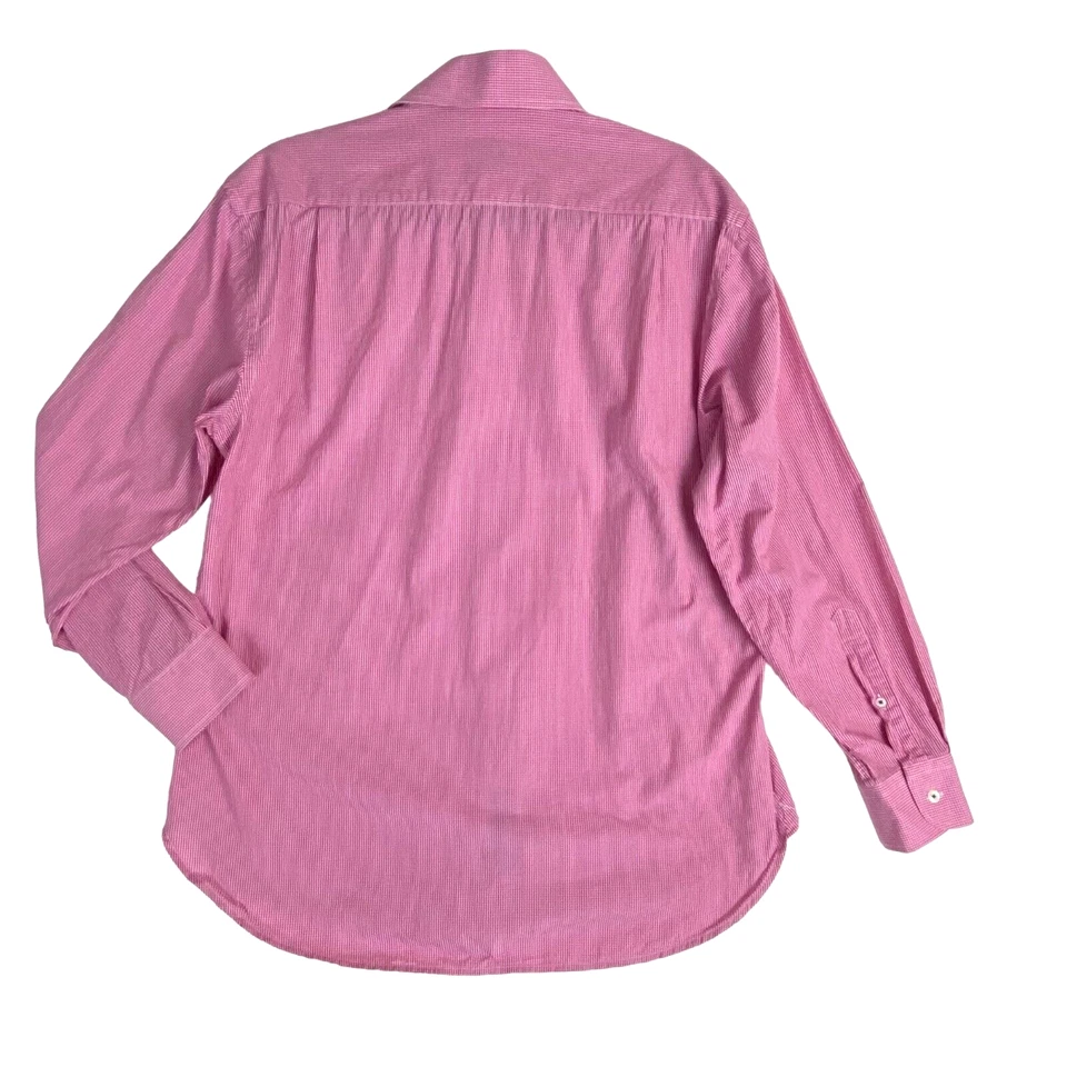 Camisa social masculina quadriculada rosa e branca XMI platina tamanho 16-1/2 34/35 - Imagem 2 de 4