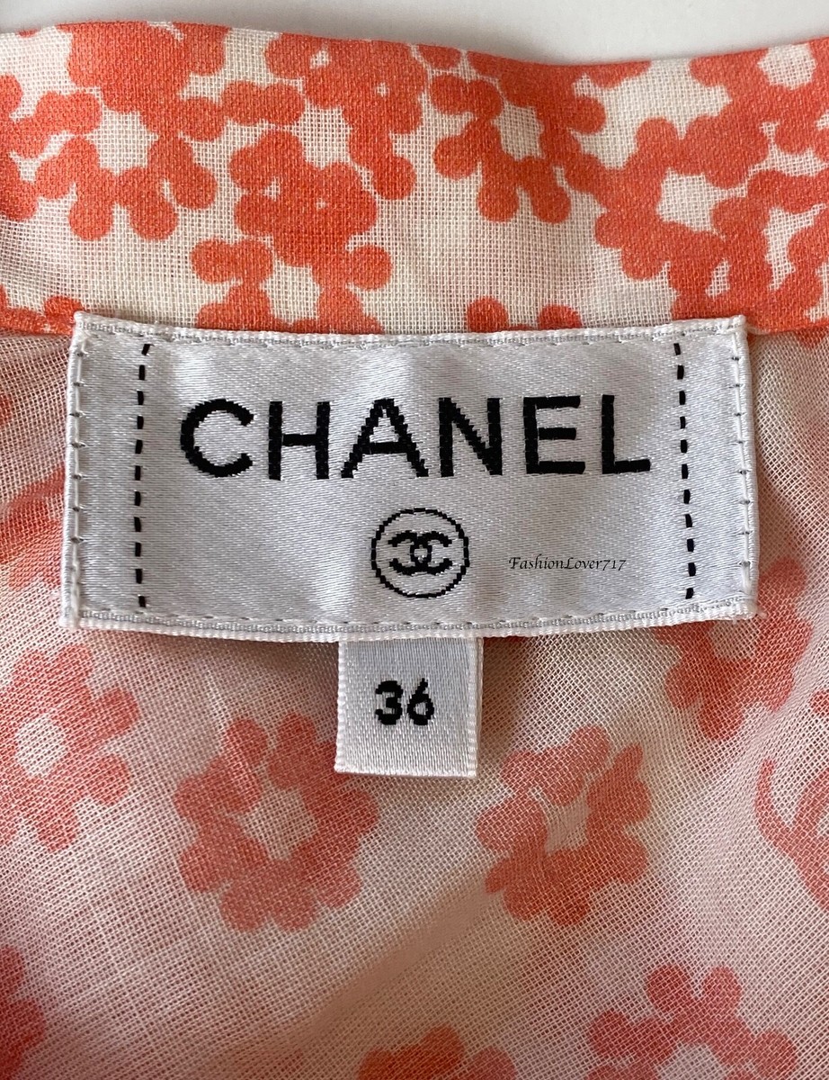 NEW CHANEL 22P CC LOGO FLOWERS PINK WHITE SKIRT 36 | eBay