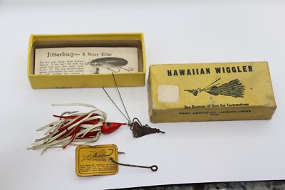 Vintage Fred Arbogast Hawaiian Wiggler N°4 – Crankbait Jaune, Pêche Eau Douce