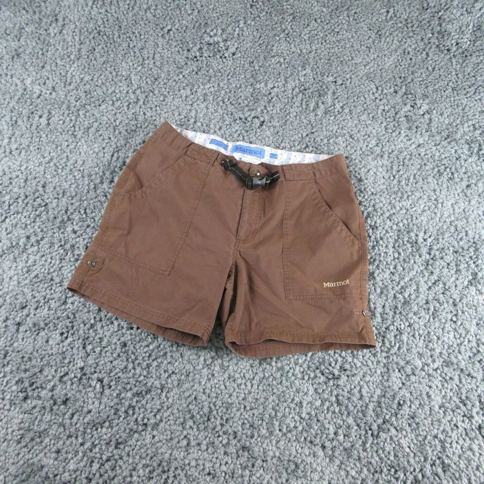 Marmot Shorts Womens 10 Brown Elastic Waist Zip Outdoor Hiking Belted 32x5* - Image 2 of 4