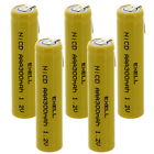 5x Aaa 1.2V 300mAh Rechargeable Batteries w/Tabs For Solar, Remotes,Key Pads