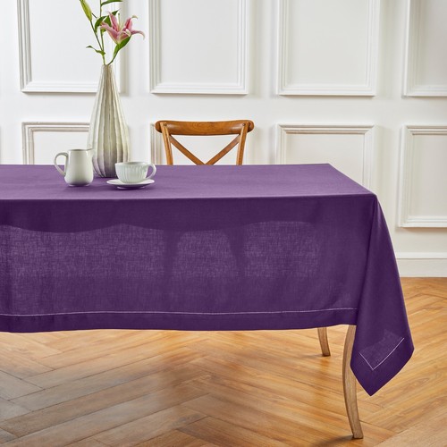Solino Home 100% Pure Linen Tablecloth Summer Dining Solid Classic Hemstitch New - Picture 148 of 167