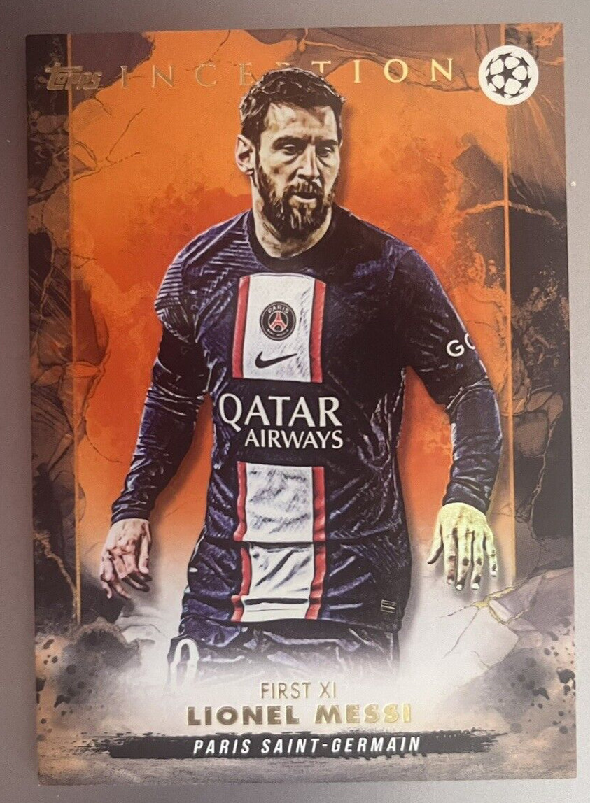 2022-23 Topps Inception UCC UEFA Lionel Messi First XI ORANGE