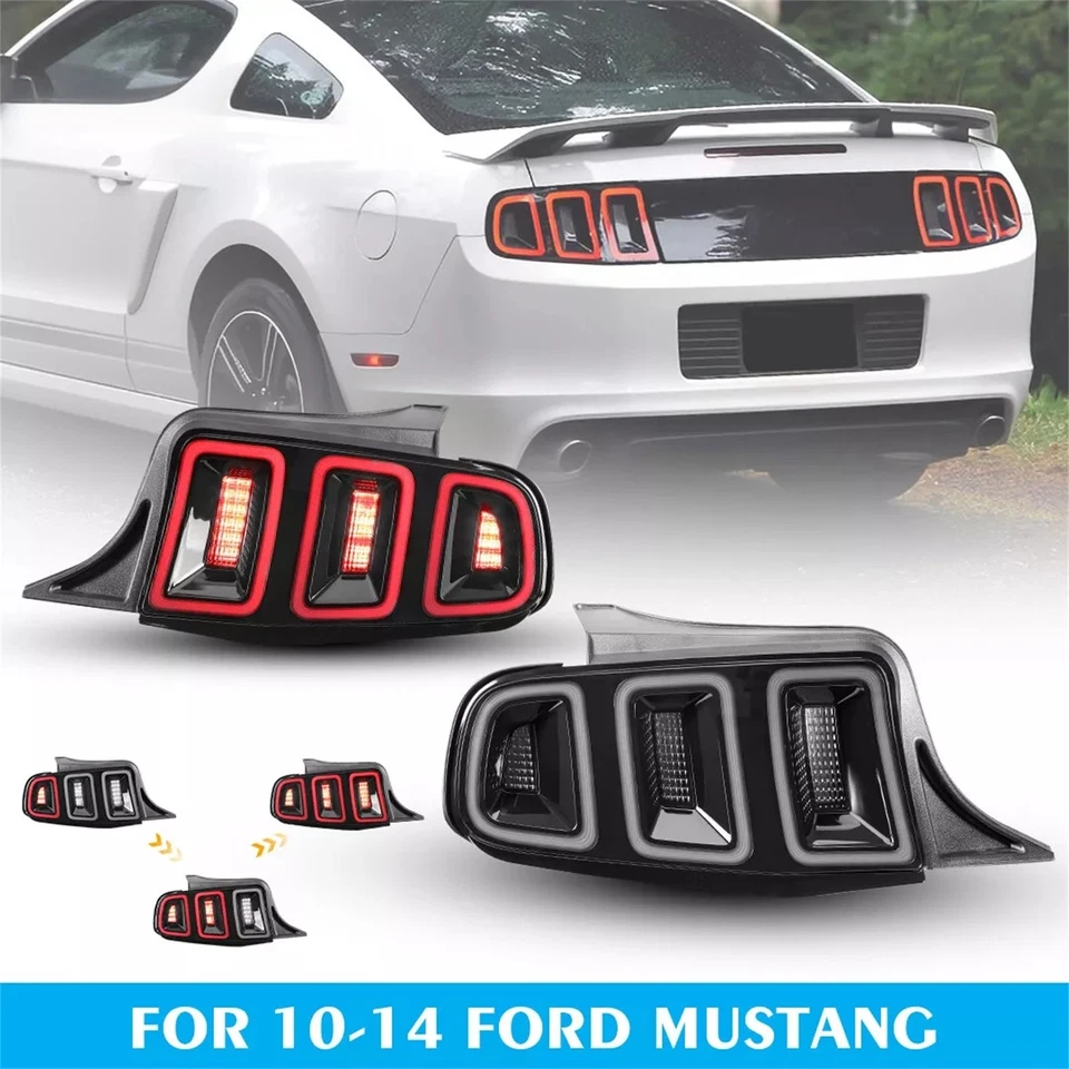 Par de luces traseras LED con lámpara trasera secuencial para Ford Mustang 2010-2012 2011 Foto 3 de 4