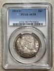 1915-S Barber Half Dollar 50c PCGS Certified AU58 Beautiful Original Color!!