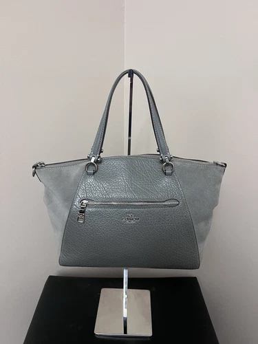 Coach 79999 Borsa a tracolla in pelle grigia con ciottoli prateria