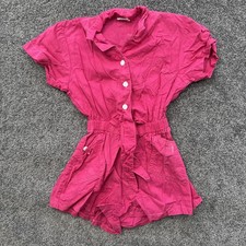 VTG Girls 10/12 Dreamsicle Romper Jumpsuit y2k 90s High Waisted Pink
