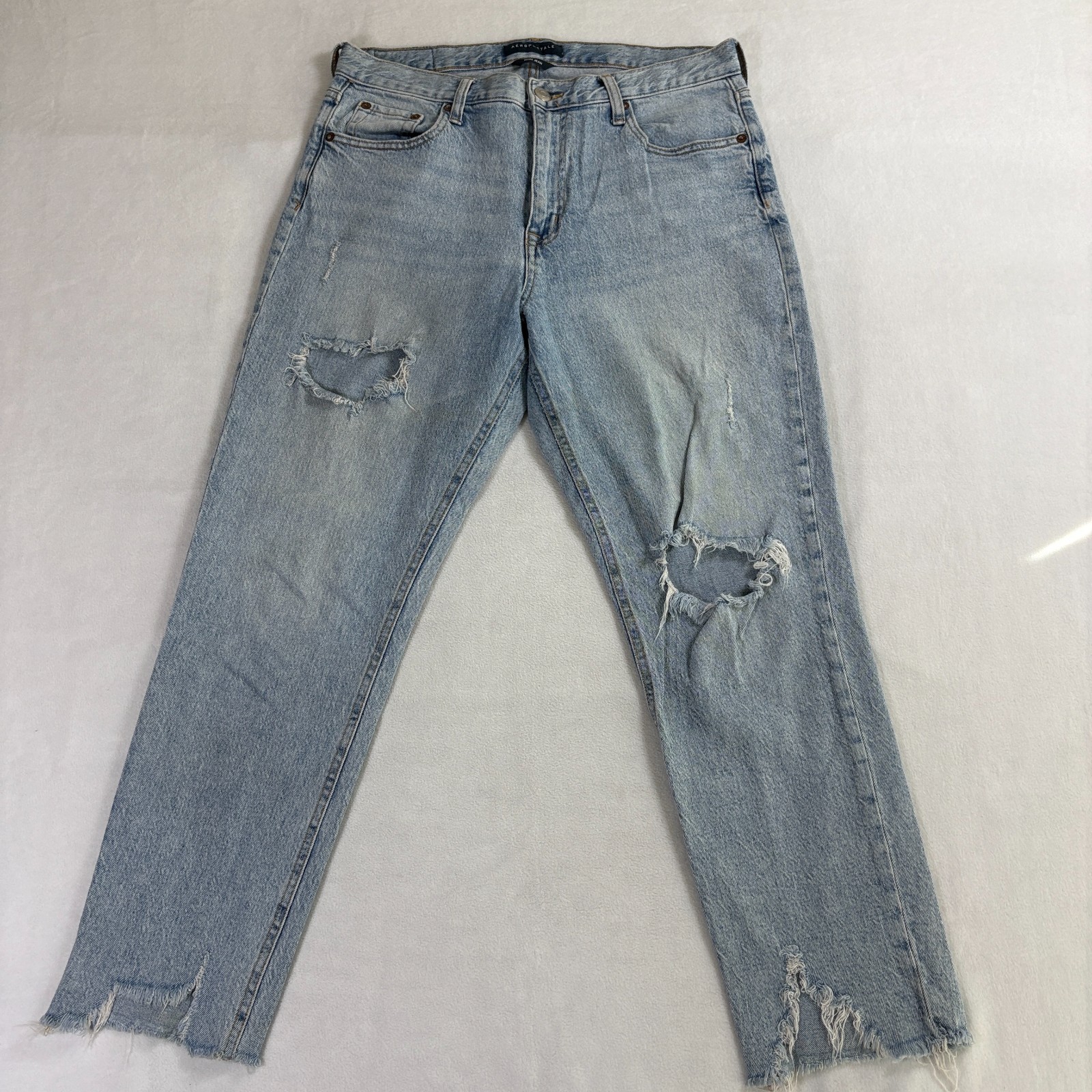 Aeropostale Mom Jeans Womens 10 Distressed Light Wash High Rise Denim Y2K Retro-image
