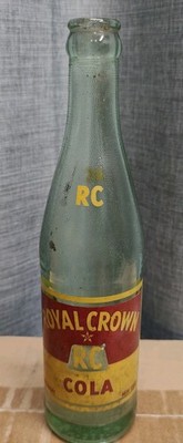 Vintage RC Royal Crown Cola Bottle Green Glass 10 oz