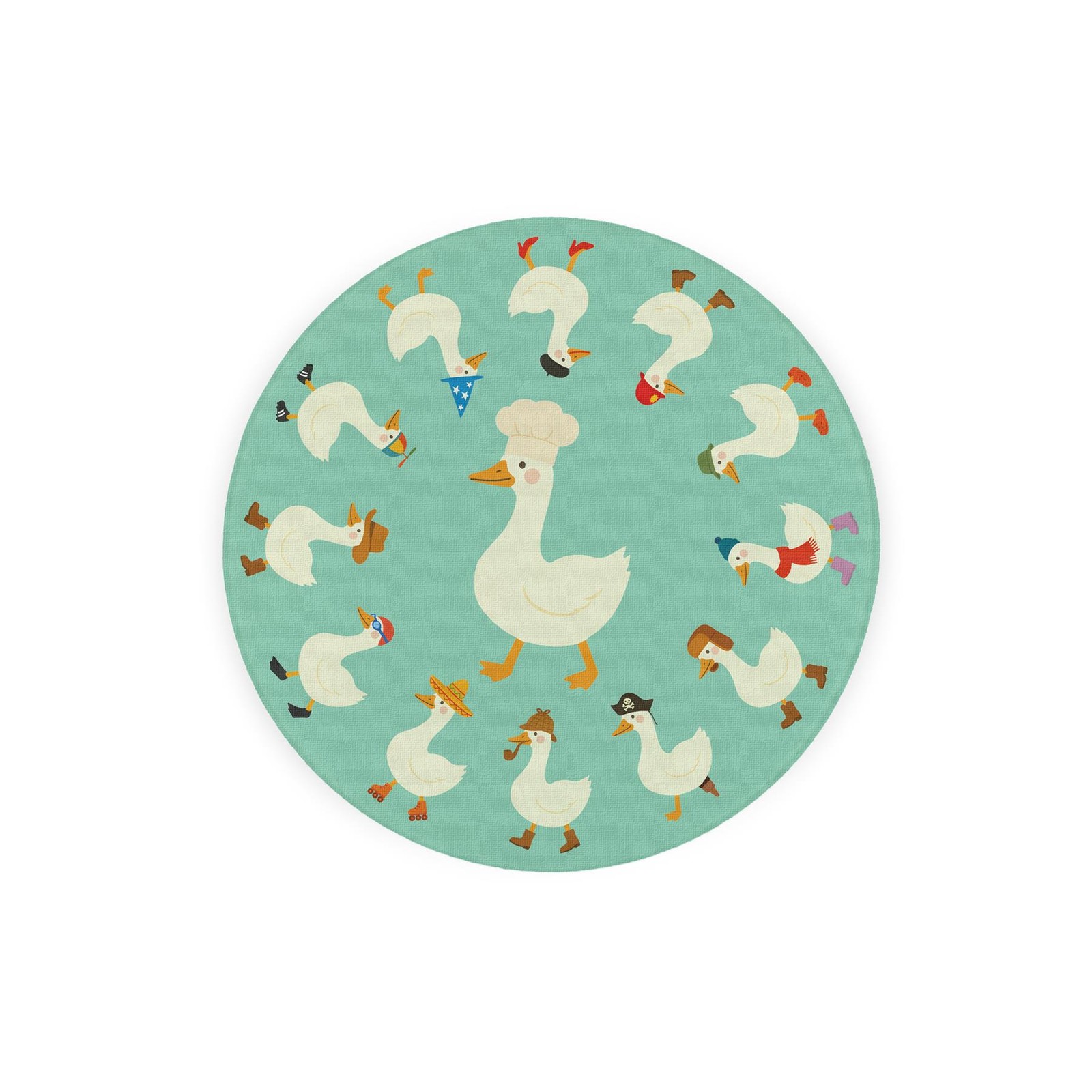 Silly Goose Round Trivet - Small Circular Textured Glass Worktop Protector
