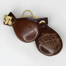 BSA Cuban Wooden Castanets Musical Clappers Carved with "Cuba 1956" SC-512