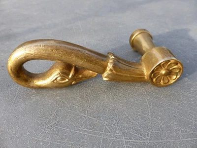 Poignée laiton massif décor cygne fleur animalier Porte Carré de 7 - Photo 1/4