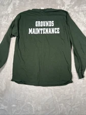 Gilden Ground Maintenance Shirt Mens Large Green Longsleeve Cotton Blend