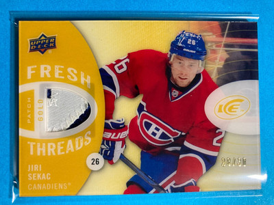 2014-15 Upper Deck Ice Fresh Threads Gold #FT-JS Jiri Sekac RC 28/30