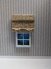 Dollhouse Miniature 2 tone Camel Bamboo Roman Shades 1:12