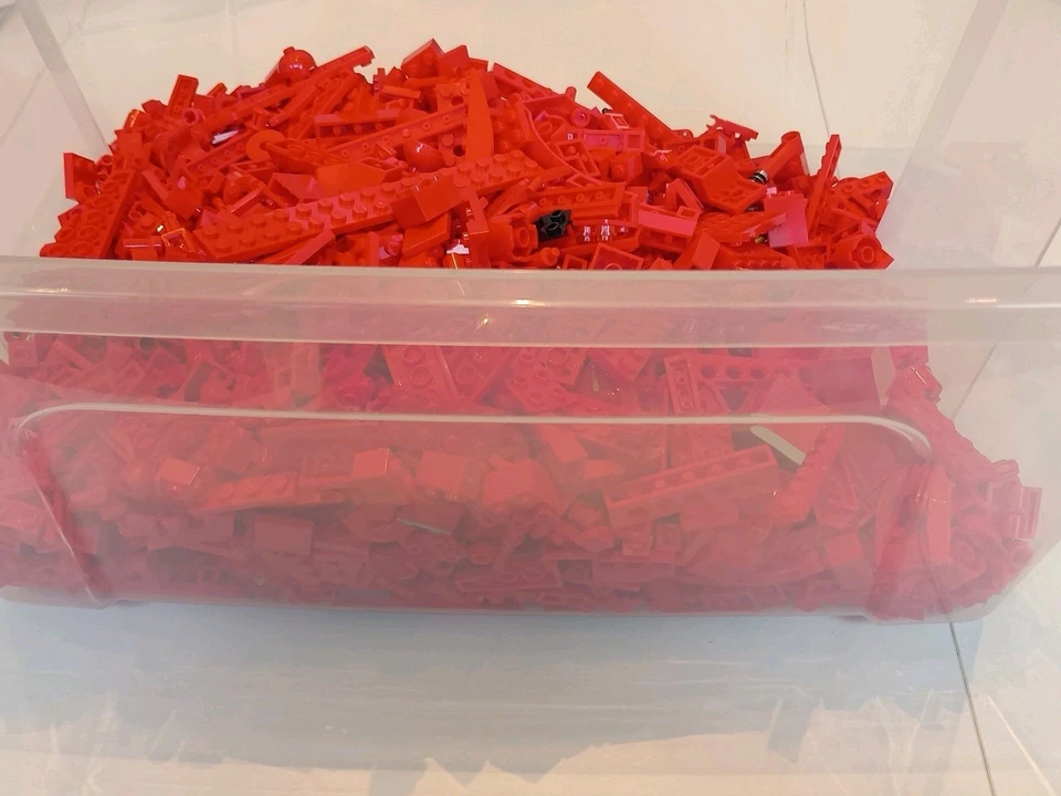 Lego Steine Rot Konvolut Ca 1,4 Kilo - Bild 2 von 2