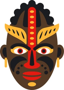 Tribal Tiki Totem African Mask Self Adhesive Vinyl Sticker