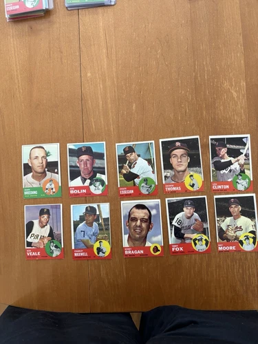 1963 Topps Baseball Lot Of 10 Different Ex-Nm No Creases or Gum Residue