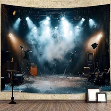 70s Rock Stage Party Extra Large Tapestry Wall Hanging Wall Art Background Games