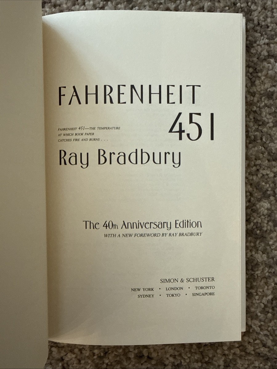 Fahrenheit 451 by Ray Bradbury (1993, Hardcover) for sale online