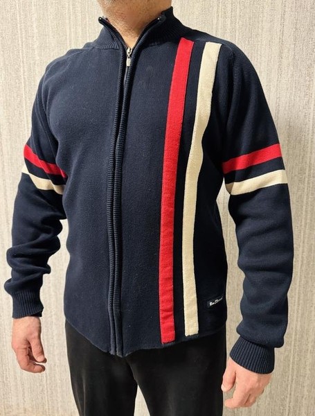 Men Ben Sherman Sweater Navy Cotton 40 /L / 48 #5RBX