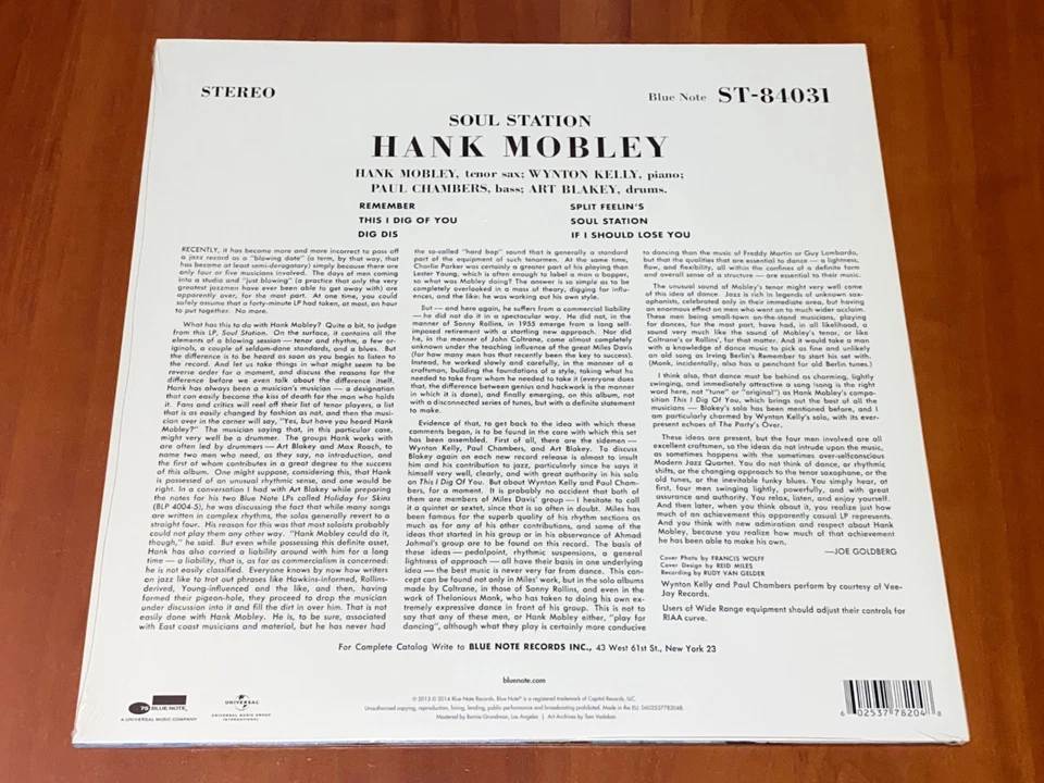 HANK MOBLEY SOUL STATION LP BLUE NOTE 75 BTB REMASTER 180g VINYL EU 2014 New - Image 2 of 2
