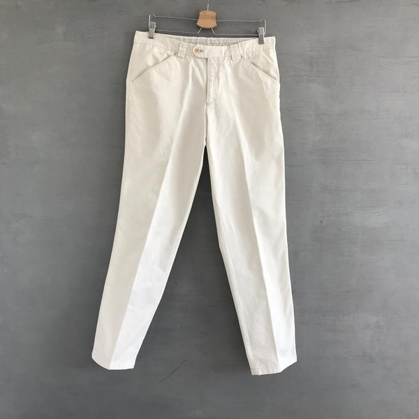 Men Canali Jeans White Cotton 33 / L / 48