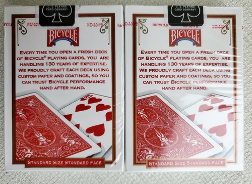 2 New Sealed Decks of Bicycle Standard Face USA Poker Playing Cards in Red - Picture 2 of 4