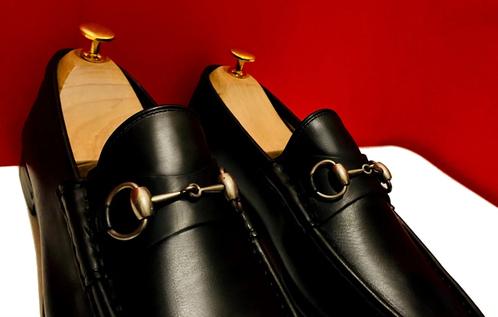 989, !! MOCASSINS HOMME GUCCI CUIR NOIR MORS DE CHEVAL CHAUSSURES MARQUÉES UK TAILLE 8