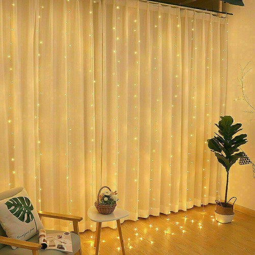 3Mx3M LED Curtain String Fairy Lights In/Outdoor Controller Window Wedding Decor - Picture 7 of 19