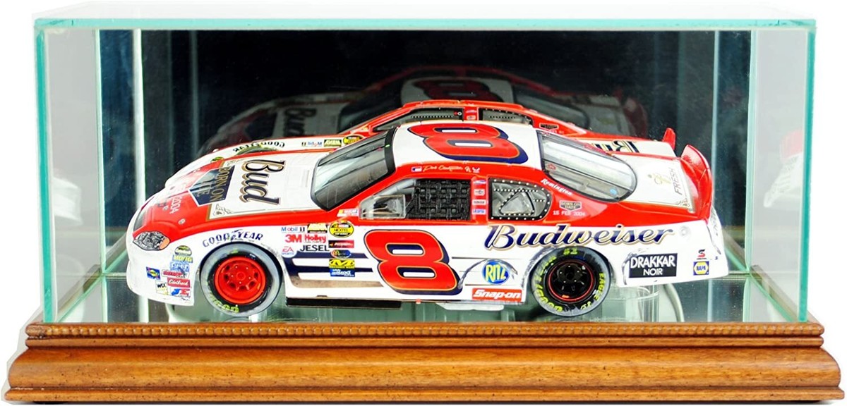 NASCAR ディスプレイ　ミニカー収納 Car Display Case Walnut Glass Wood Diecast Nascar 1/24 Scale