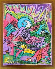 Original Urban Contemporary Abstract Art Graffiti Anime Psychedelic Modern