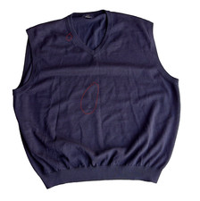 Brooks Brothers 100 Merino Wool Sweater Vest Men's Size XXL Navy READ 