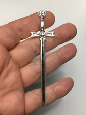 M01333-Silver MOREZMORE Miniature Sword Weapon 92 x 24 mm Doll Mini Prop