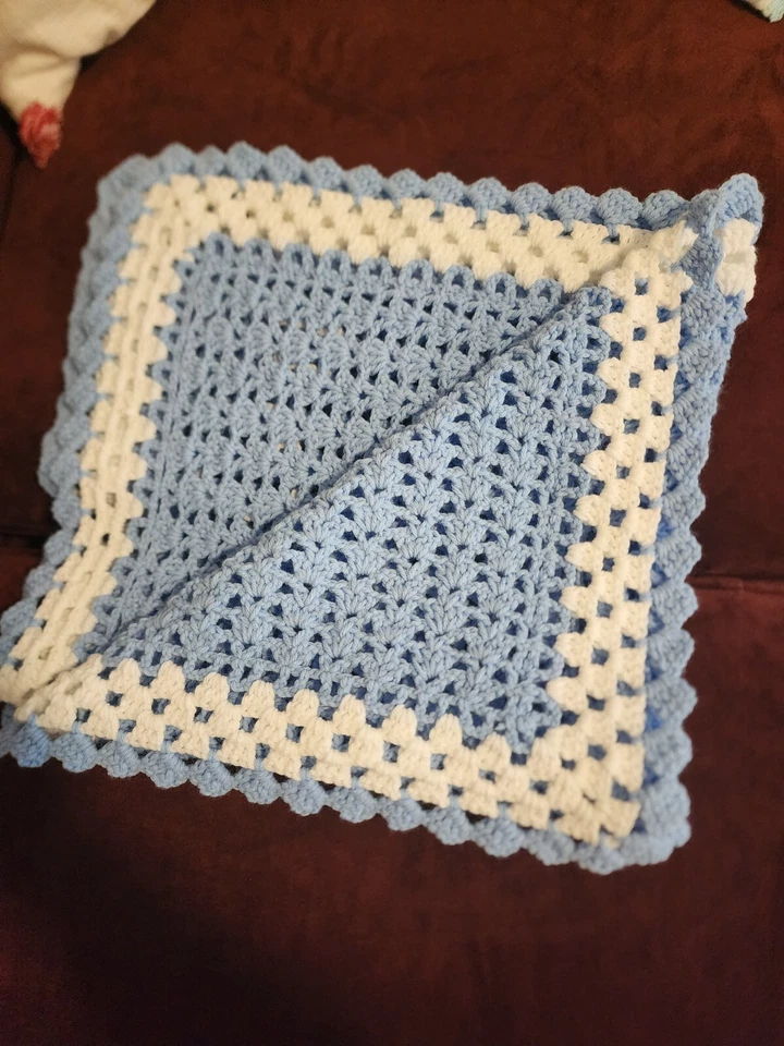 NEW Handmade Crocheted Baby Blanket Afghan WITH Onsie, Booties PERSONALIZED - Image 2 of 4