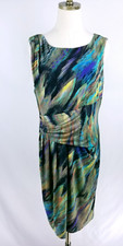 Marvin Richards Women's Size 12 Sleeveless Abstract Ruched Waist Dress