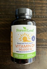 Forest Leaf Vitamin D3 50,000 IU 1250mcg 120 Capsules Exp 6/2025 - New!!