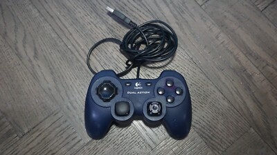 Dark Blue Logitech Dual Action USB Game Controller for PC (863227-0000) G-UD8