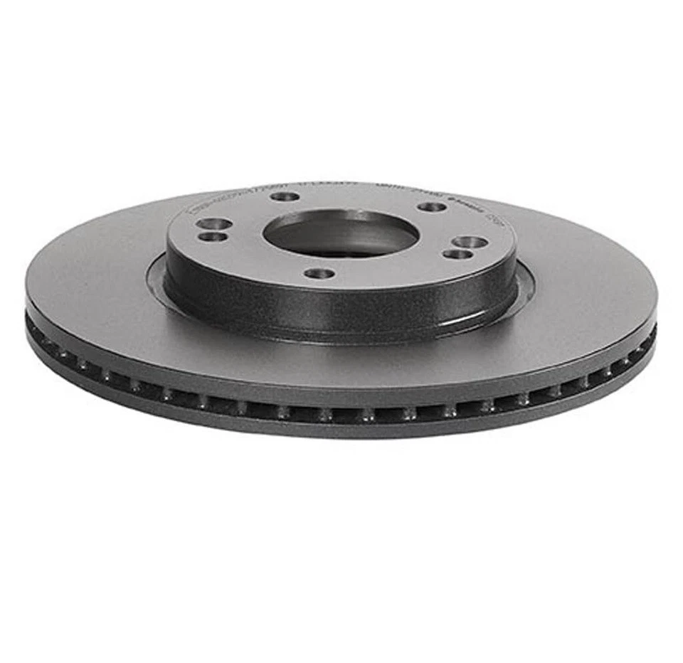 Juego de 2 rotores de freno de disco revestidos ventilados delanteros 280 mm Brembo para Hyundai Kia Foto 3 de 4