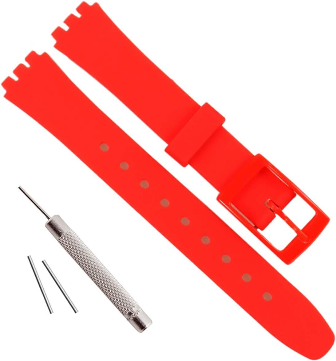 Replacement 12mm Waterproof Silicone Rubber Watch Strap Watch Band for Swatch (R