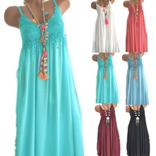 Women's Lace Sleeveless Dress Midi Dress Pinafore Holiday Summer Beach Dress