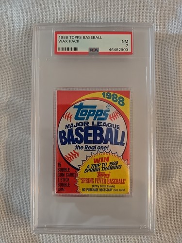 1988 Topps Baseball Wax Pack - PSA 7 Graded MINT - Picture 2 of 3