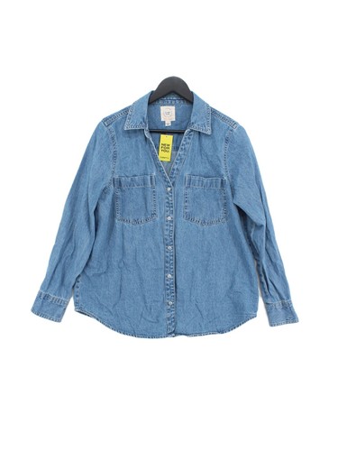 River Island Women's Jacket UK 10 Blue 100% Cotton Bomber Jacket