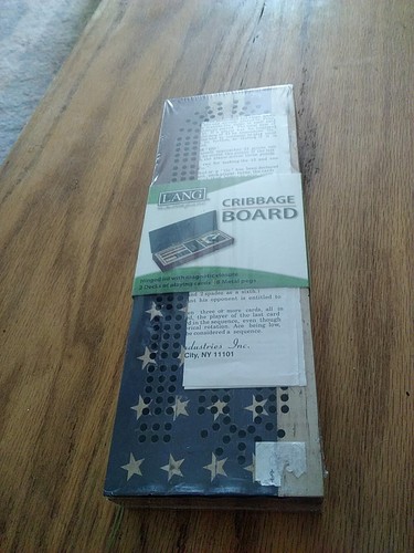 New Lang Cribbage Board Set Grand Old Flag Patriotic Poker Deck W Cards Included
